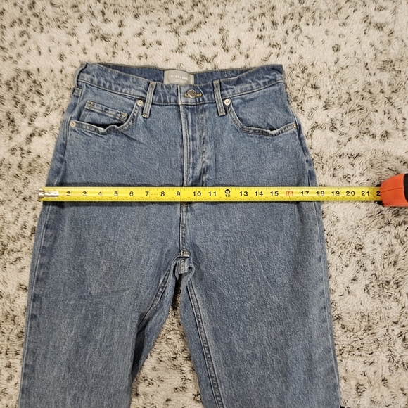 Everlane SZ 28 Blue Med Wash Organic Cotton Curvy Cheeky High Rise Straight Jean - Picture 8 of 12